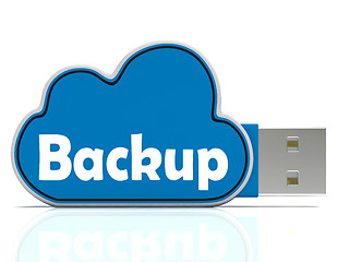 Image showing Backup Memory Stick Shows Files And Cloud Storage