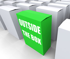 Image showing Outside the Box Means to Think Creatively and Conceptualize