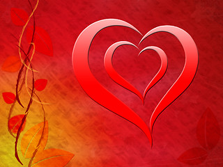 Image showing Heart On Background Means Passionate Relationship Or Loving Wedd