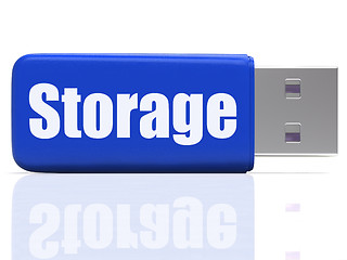 Image showing Storage Pen drive Shows Data Backup Or Warehousing