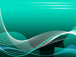 Image showing Green Curvy Background Shows Artistic Wave Or Soft Effect