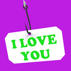 Image showing I Love You On Hook Means Love And Romance