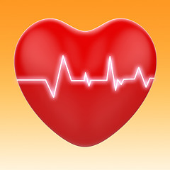 Image showing Electro On Heart Means Cardiology Or Heart Health