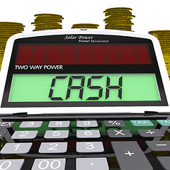 Image showing Cash Calculator Means Finances Savings Or Loan