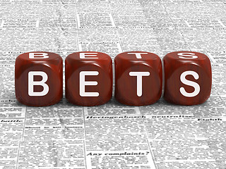 Image showing Bets Dice Mean Gambling Risk And Betting