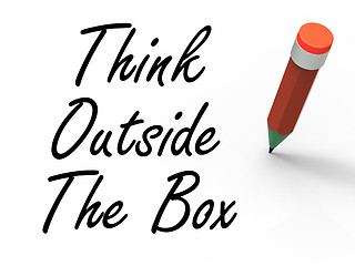 Image showing Think Outside the Box Means Creativity and Imagination