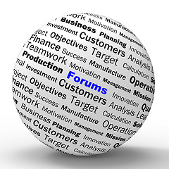 Image showing Forums Sphere Definition Means Online Discussion Or Global Commu