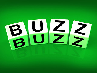 Image showing Buzz Blocks Indicate Excitement Attention and Public visibility