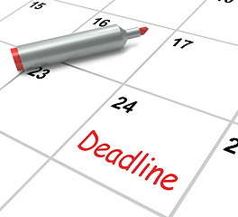 Image showing Deadline Calendar Shows Due Date And Cutoff