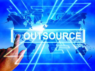 Image showing Outsource Map Displays Worldwide Subcontracting or Outsourcing