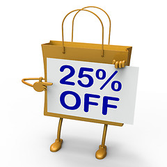 Image showing Twenty-five Percent Reduced On Shopping Bags Shows 25  Bargains