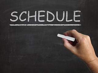 Image showing Schedule Blackboard Shows Arranging Agenda And Calendar