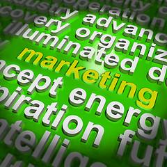 Image showing Marketing In Word Cloud Means Market Advertise Sales