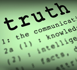 Image showing Truth Definition Means True Honesty Or Veracity