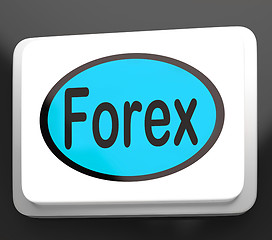 Image showing Forex Button Shows Foreign Exchange Or Currency