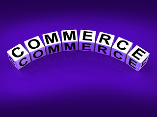 Image showing Commerce Blocks Represent Commercial Marketing and Financial Tra