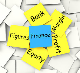 Image showing Finance Post-It Note Shows Equity Profit And Figures