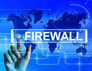 Image showing Firewall Map Displays Internet Safety Security and Protection