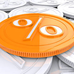 Image showing Percentage Coin Shows Interest  Earn Or Owed