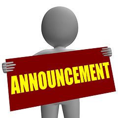 Image showing Announcement Sign Character Means Corporate Communication Or Con