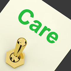 Image showing Care Switch Shows Caring Careful Concern