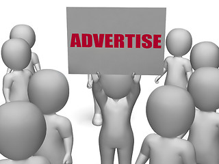 Image showing Advertise Board Character Means Product Presentation Or Marketin