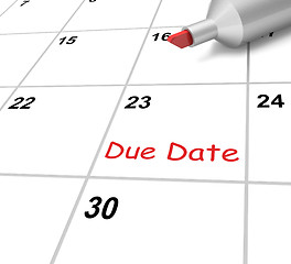 Image showing Due Date Calendar Means Submission Time Frame