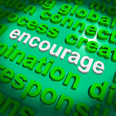 Image showing Encourage Word Cloud Shows Promote Boost Encouraged