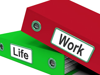 Image showing Life Work Folders Mean Balance Of Career And Leisure