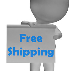 Image showing Free Shipping Sign Means Product Shipped At No Cost