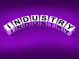 Image showing Industry Blocks Mean Industrial Production and Workplace Manufac