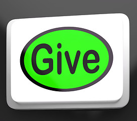 Image showing Give Button Means Bestowed Allot Or Grant