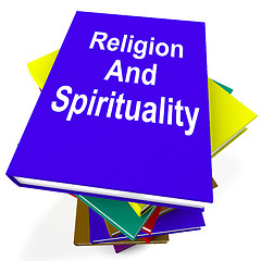 Image showing Religion And Spirituality Book Stack Shows Religious Spiritual B