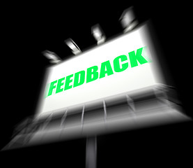 Image showing Feedback Sign Displays Opinion Evaluation and Comment