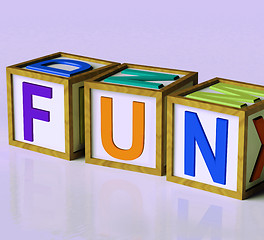 Image showing Fun Blocks Mean Joy Pleasure And Excitement