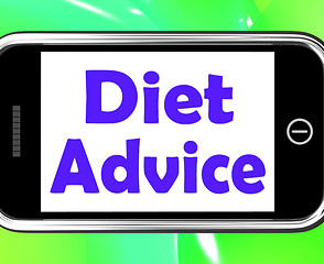 Image showing Diet Advice On Phone Shows Weightloss Knowledge