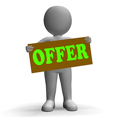 Image showing Offer Sign Character Means Special Offers And Sales