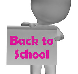 Image showing Back To School Sign Shows Beginning Of Term