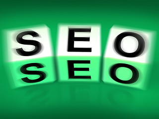 Image showing SEO Blocks Displays Search Engine Optimization Online