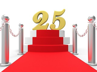 Image showing Golden Twenty Five On Red Carpet Means Movie Anniversary Or Reme