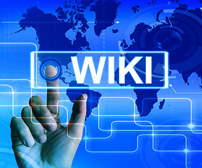 Image showing Wiki Map Displays Internet Information and Encyclopaedia Website