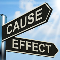 Image showing Cause And Effect Signpost Means Results Of Actions