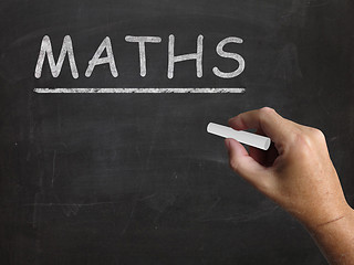 Image showing Maths Blackboard Means Arithmetic Numbers And Calculations