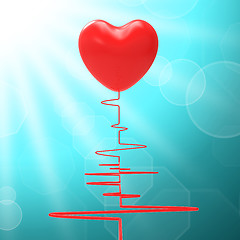 Image showing Heart On Electro Means Healthy Relationship Or Passionate Marria