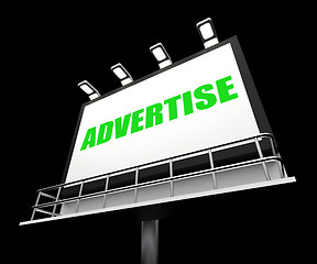 Image showing Advertise Sign Represents Promotion and Advertisement Message