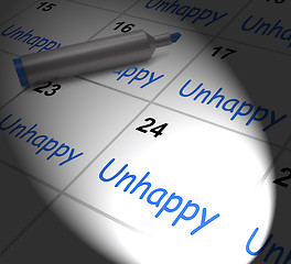 Image showing Unhappy Calendar Displays Problems Stress Or Sadness