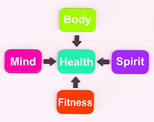 Image showing Health Diagram Shows Mental Spiritual Physical And Fitness Wellb