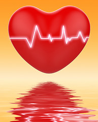 Image showing Electro On Heart Displays Cardiology Or Heart Health