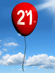 Image showing 21 Balloon Shows Twenty-first Happy Birthday Celebration