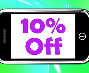 Image showing Ten Percent Phone Shows Sale Discount Or 10 Off